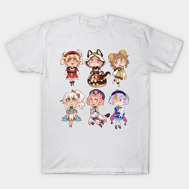 Genshin Chibis T-Shirt by SonataStar